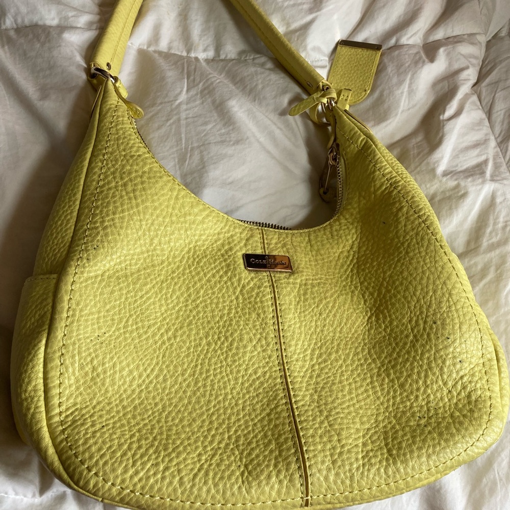 Cole Haan yellow leather handbag
